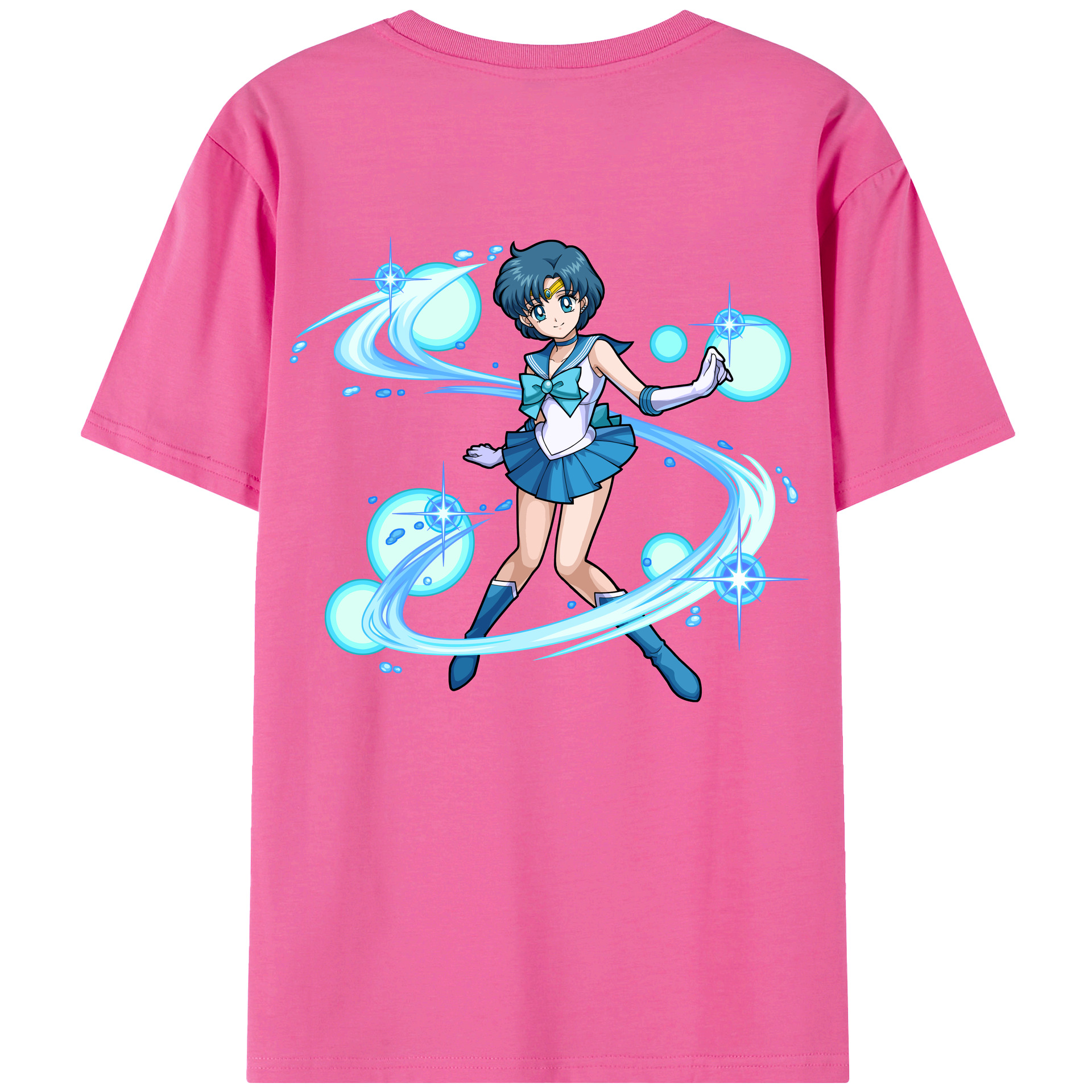 （画像用） 美少女戦士セーラームーン 水野 亜美 みずの あみ Sailor Moon Mizuno Ami レディース半袖Tシャツ(バックプリント)